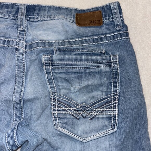 BKE Jeans Mens 34x30 Carter Light Blue Straight Leg Denim Pants - Picture 8 of 9